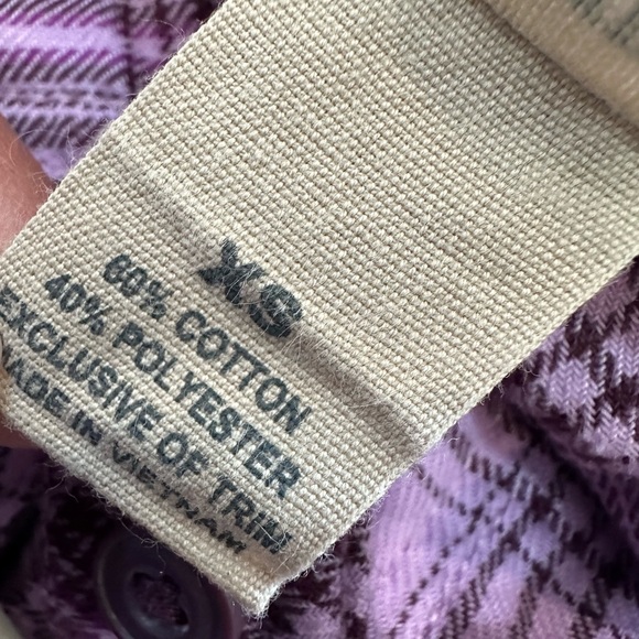 ❤️ Duluth Trading Co Purple Checkered Shirt XS NWOT - Picture 3 of 7